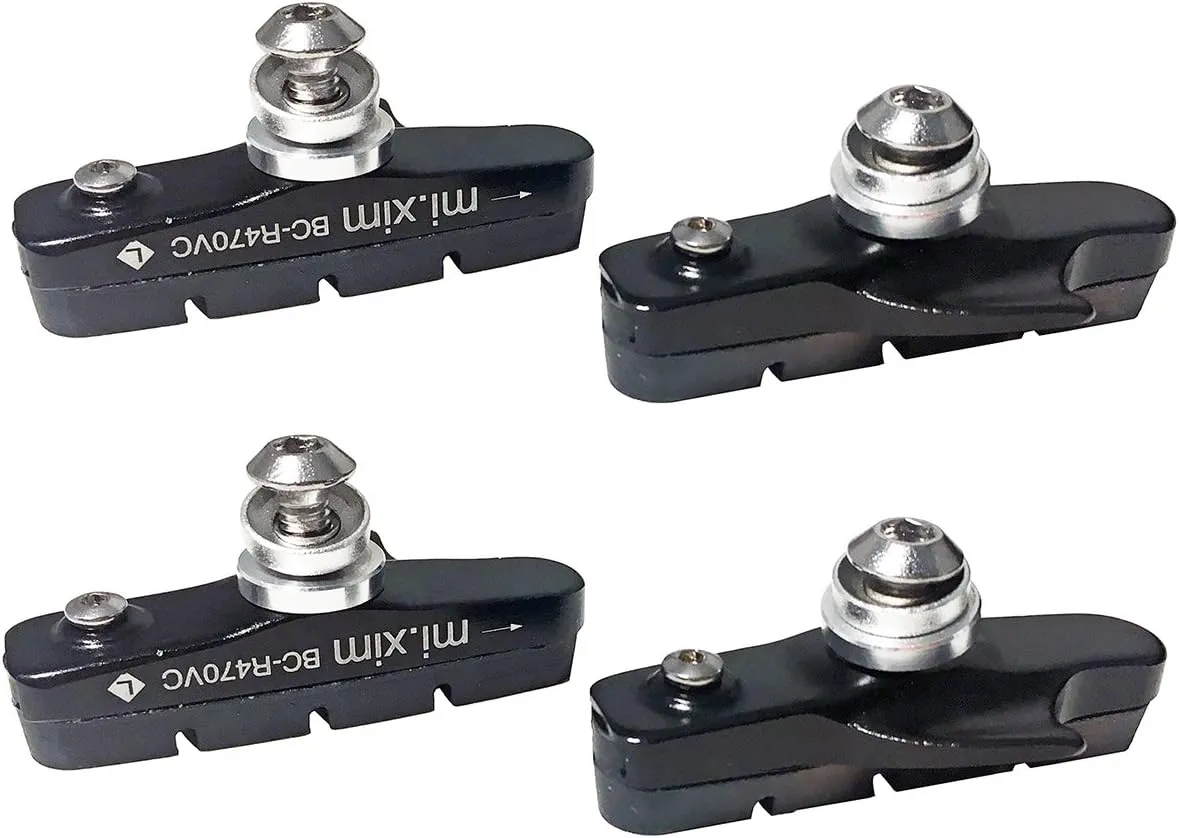 4PCS Premium Bike Brake Pads, Professional Mountain Bicycle V-Brake Pads, Bike Brake Blocks Kit (Black)