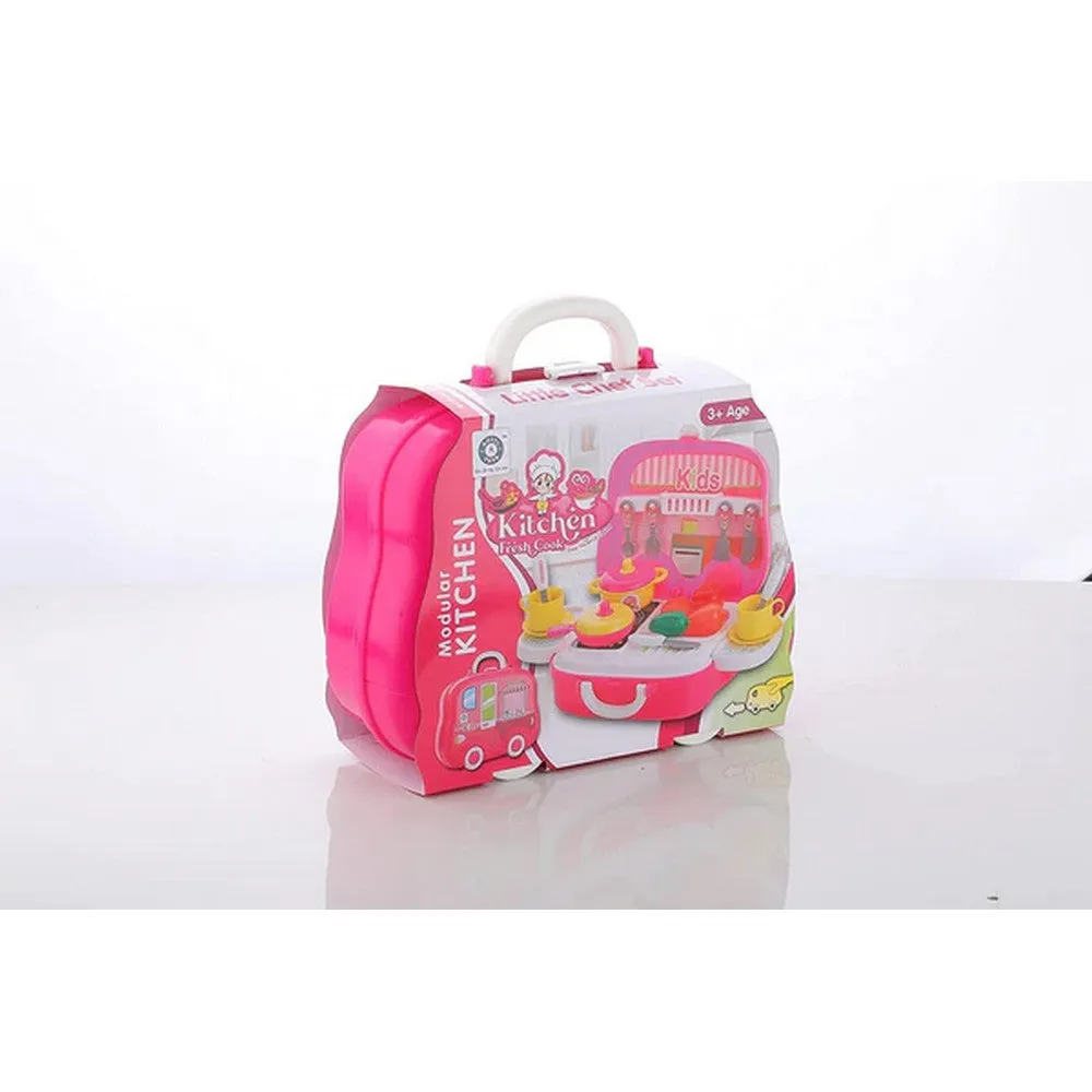 Aditi Toys Plastic Kitchen Cooking Set With Wheels Kitchen Set