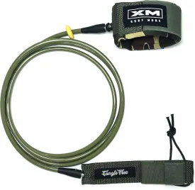 Big Wave 6ft-12ft Surfboard Leash with Tangle Free Upgrade, Cord Thickness (.313in), Key Pocket, Unbreakable Swivels, Detachable Railsaver, Made in USA