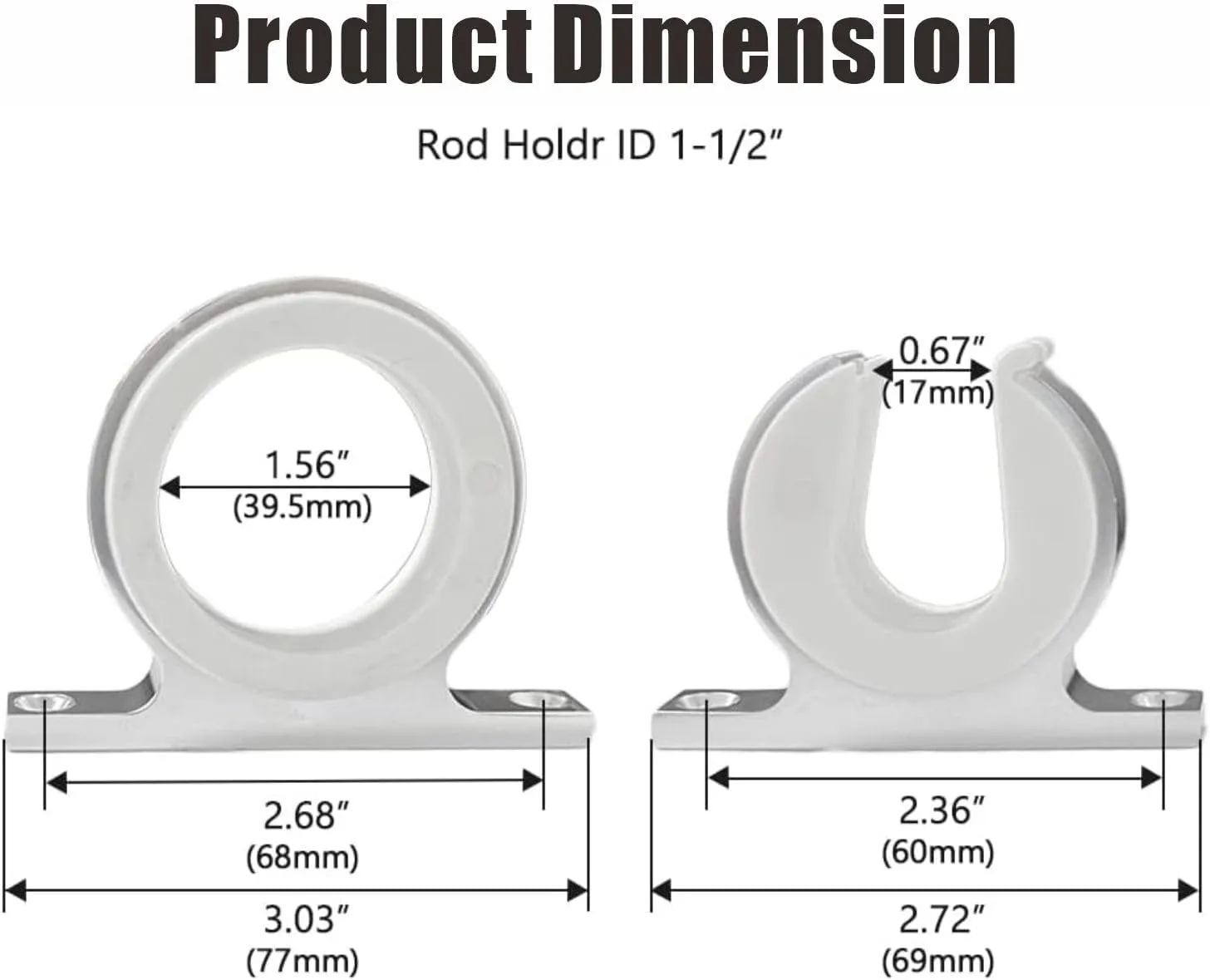 Boat Fishing Rod Hanger - Marine Fishing Reel Storage Rack Holder for Car RV Van Yacht Ship, Smooth Polished Aluminum(2 Set)
