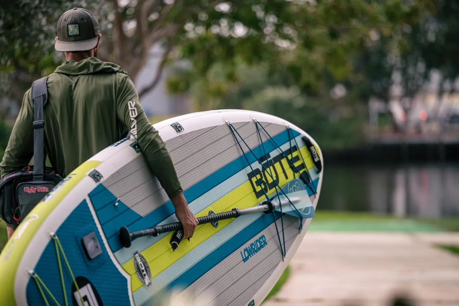 BOTE Low Rider Aero Inflatable Stand Up Paddle Board MAGNEPod Blow Up iSUP Convertible Seat Included Adults Kids Family Friendly Multiple Sizes