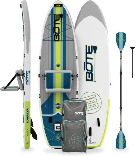 BOTE Low Rider Aero Inflatable Stand Up Paddle Board MAGNEPod Blow Up iSUP Convertible Seat Included Adults Kids Family Friendly Multiple Sizes