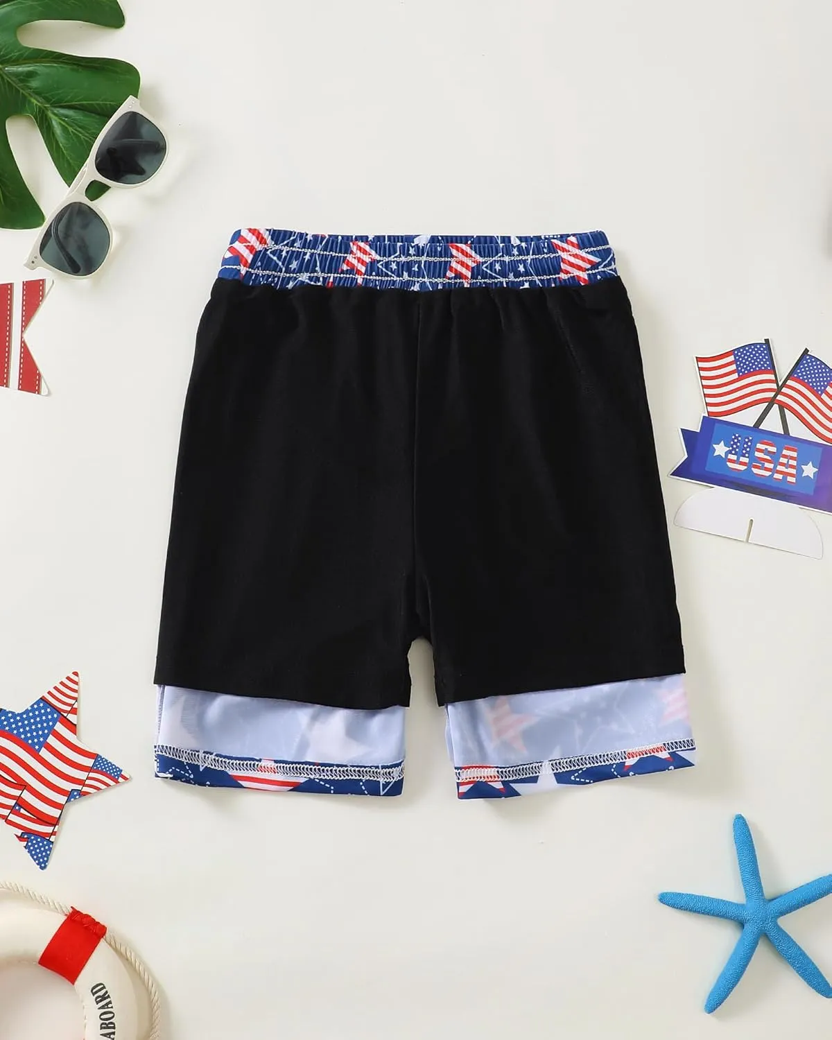 Boys Swim Trunks 2-16 Years Compression Liner Swimsuit Shorts fo Kids Quick-Dry Stretch Swimwear (Includes Swim Cap)