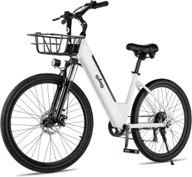 Cityone Electric Bike for Adults 26" Step-Through 22MPH Ebike with 2.1" Tire,UL2849 Certified Built-in Removable Battery,Peak 750W Motor Ebikes with 7 Speed, Commuter E Bicycle