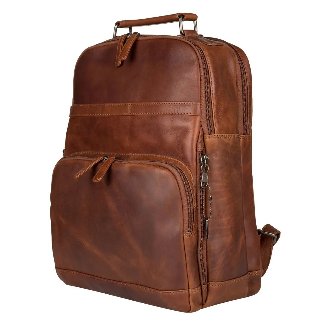 Concealed Carry Quinn Unisex Leather Backpack by Lady Conceal