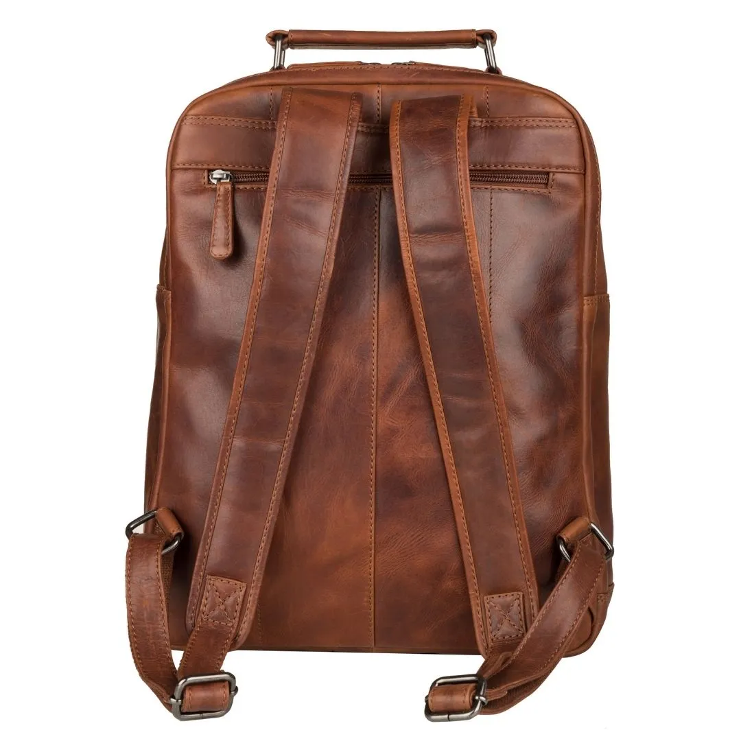 Concealed Carry Quinn Unisex Leather Backpack by Lady Conceal