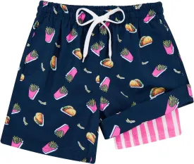Cozople 7-20T Boys Swim Trunks with Compression Liner Big Boys Quick Dry Bathing Suit Stretch 2 in 1 Beach Swimming Shorts