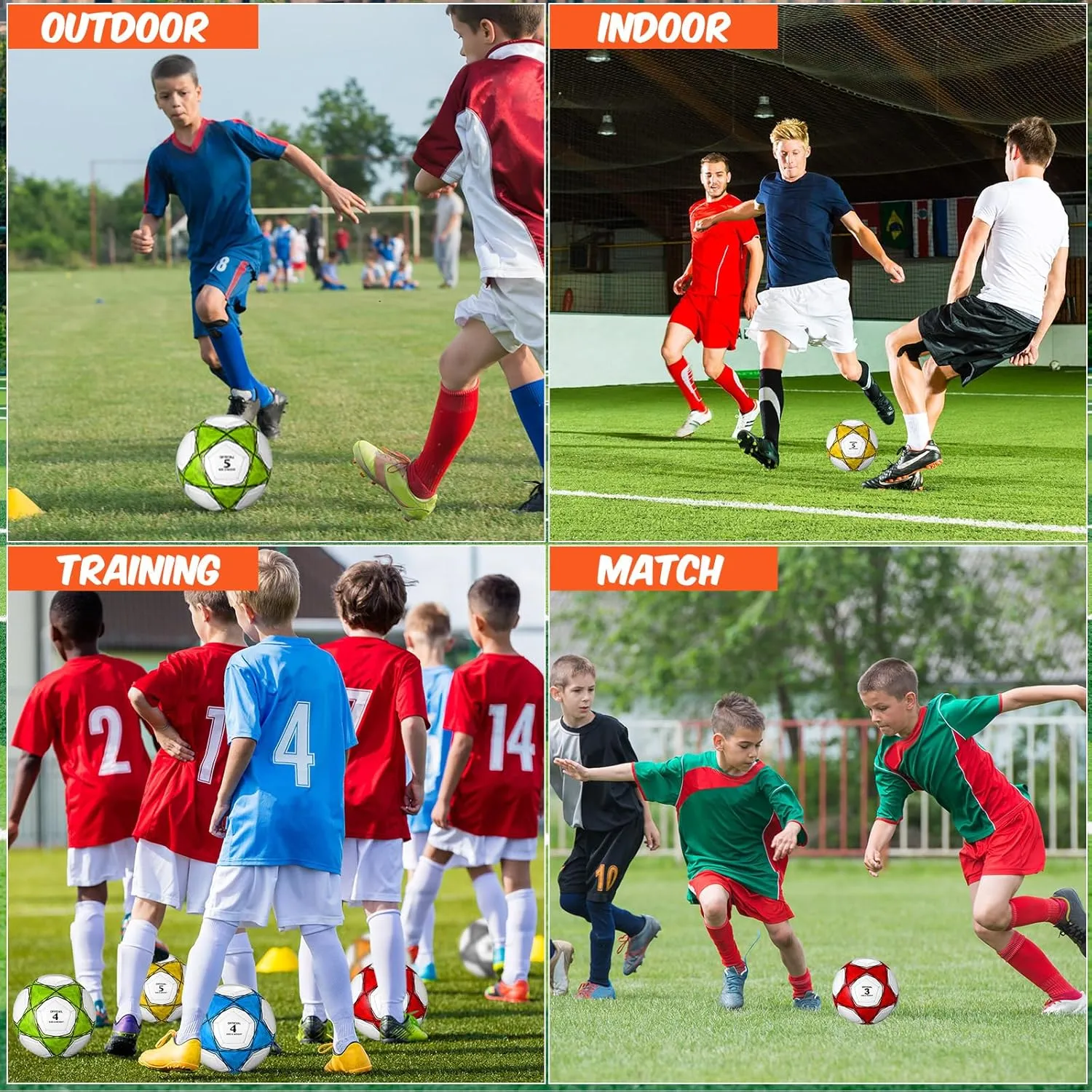 Deekin 12 Pcs Soccer Balls with Pump Official Size Deflated Soccer Ball Bulk Machine Stitched Outside Sport Ball for Teen Youth Adult Training Practice Game Back to School