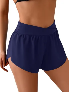 Eomenie Women's Swim Board Shorts High Waisted Bathing Suit Bottom Flowy Swim Trunks Swimsuit Bottom with Built-in Brief
