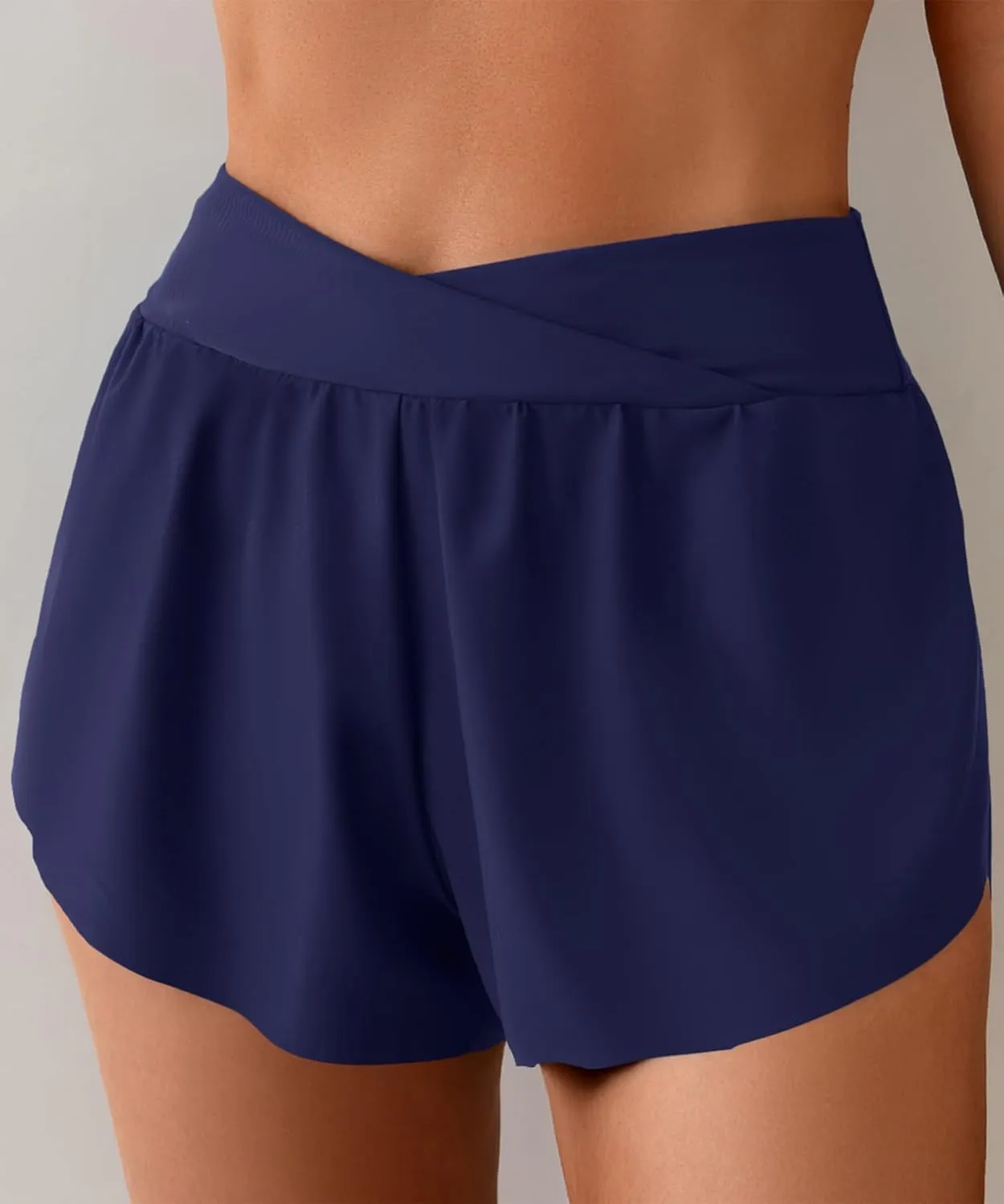 Eomenie Women's Swim Board Shorts High Waisted Bathing Suit Bottom Flowy Swim Trunks Swimsuit Bottom with Built-in Brief