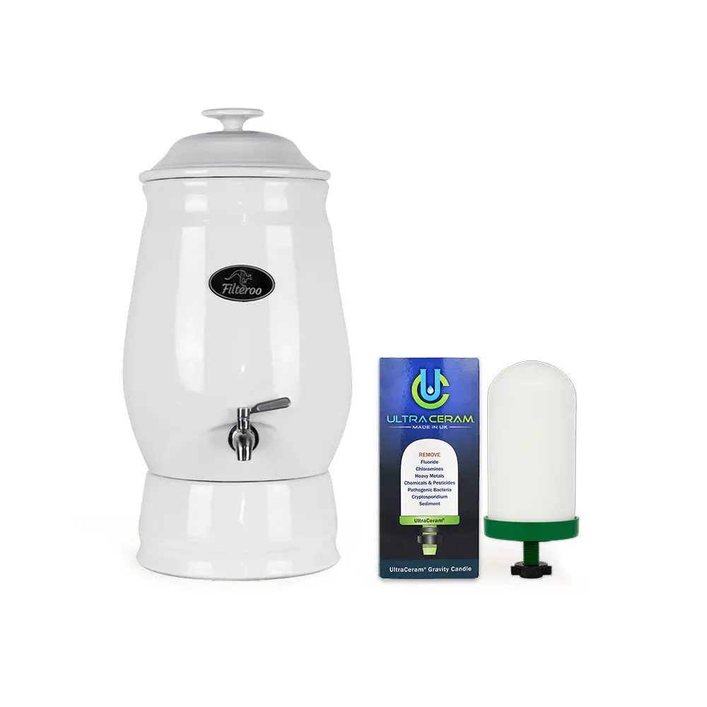 Filteroo Joey 12L Ceramic Gravity Water Filter w Fluoride Removal