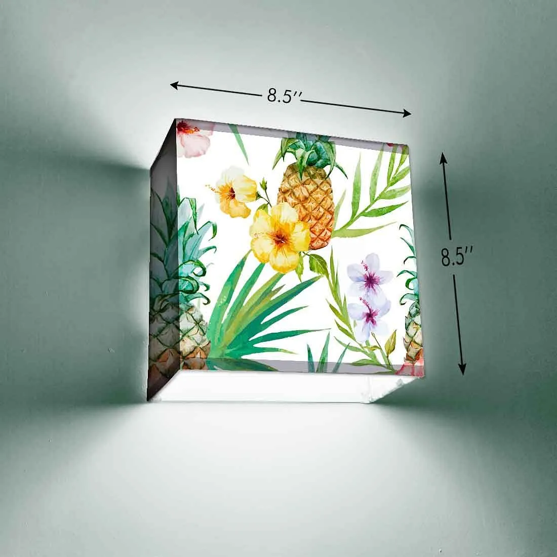 Floral Square Wall Lamp - Flowers and Leaves