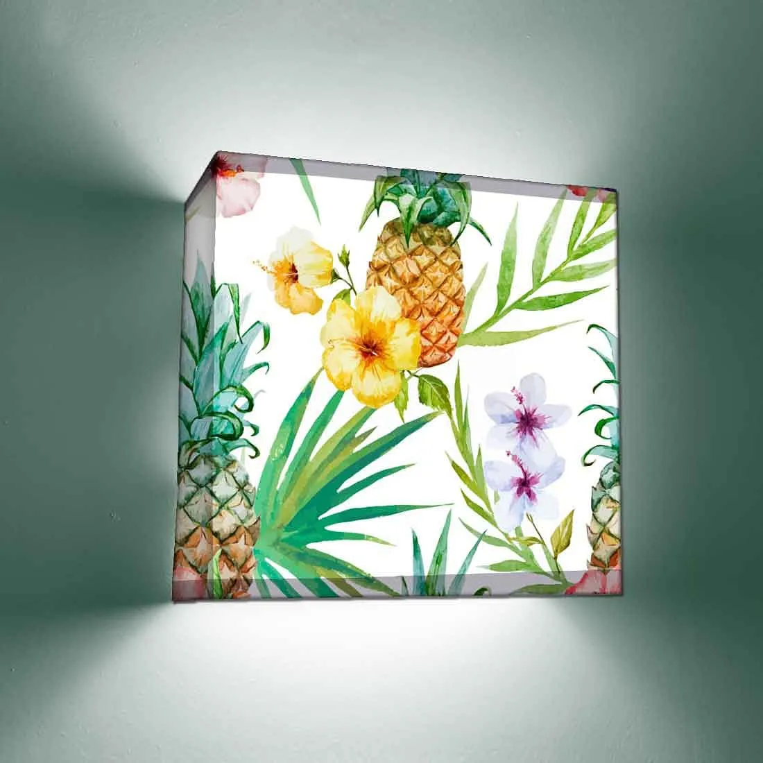 Floral Square Wall Lamp - Flowers and Leaves