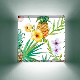 Floral Square Wall Lamp - Flowers and Leaves
