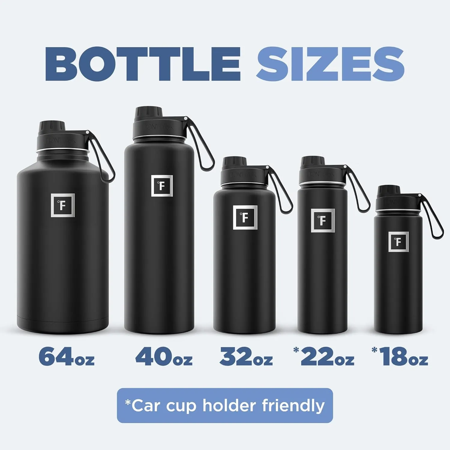 IRON FLASK Camping & Hiking Hydration Flask with 3 Lids - Stainless Steel, Double Walled & Vacuum Insulated Water Bottle - Leak Proof & BPA Free (Dark Rainbow, Spout - 32 oz)