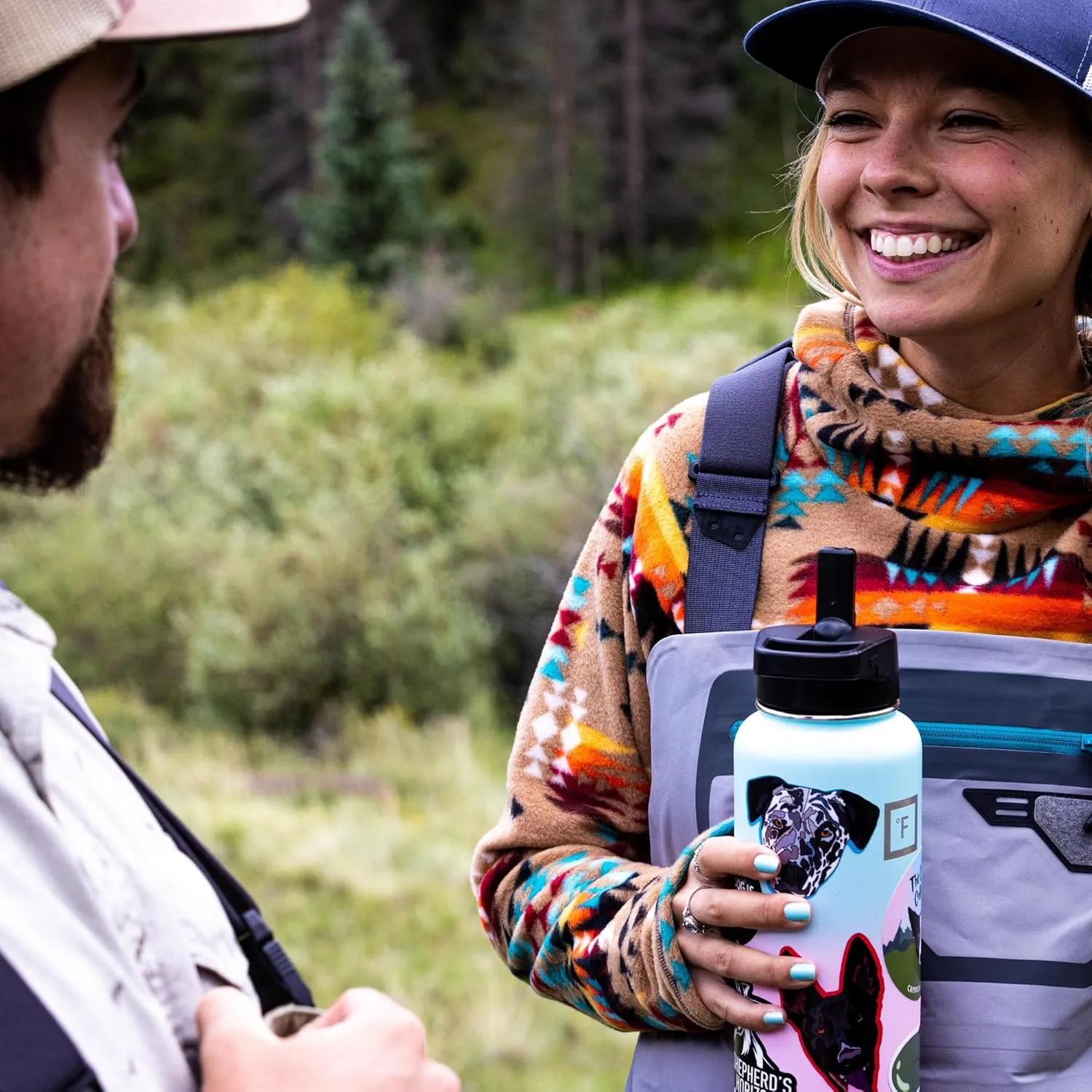 IRON FLASK Camping & Hiking Hydration Flask with 3 Lids - Stainless Steel, Double Walled & Vacuum Insulated Water Bottle - Leak Proof & BPA Free (Dark Rainbow, Spout - 32 oz)
