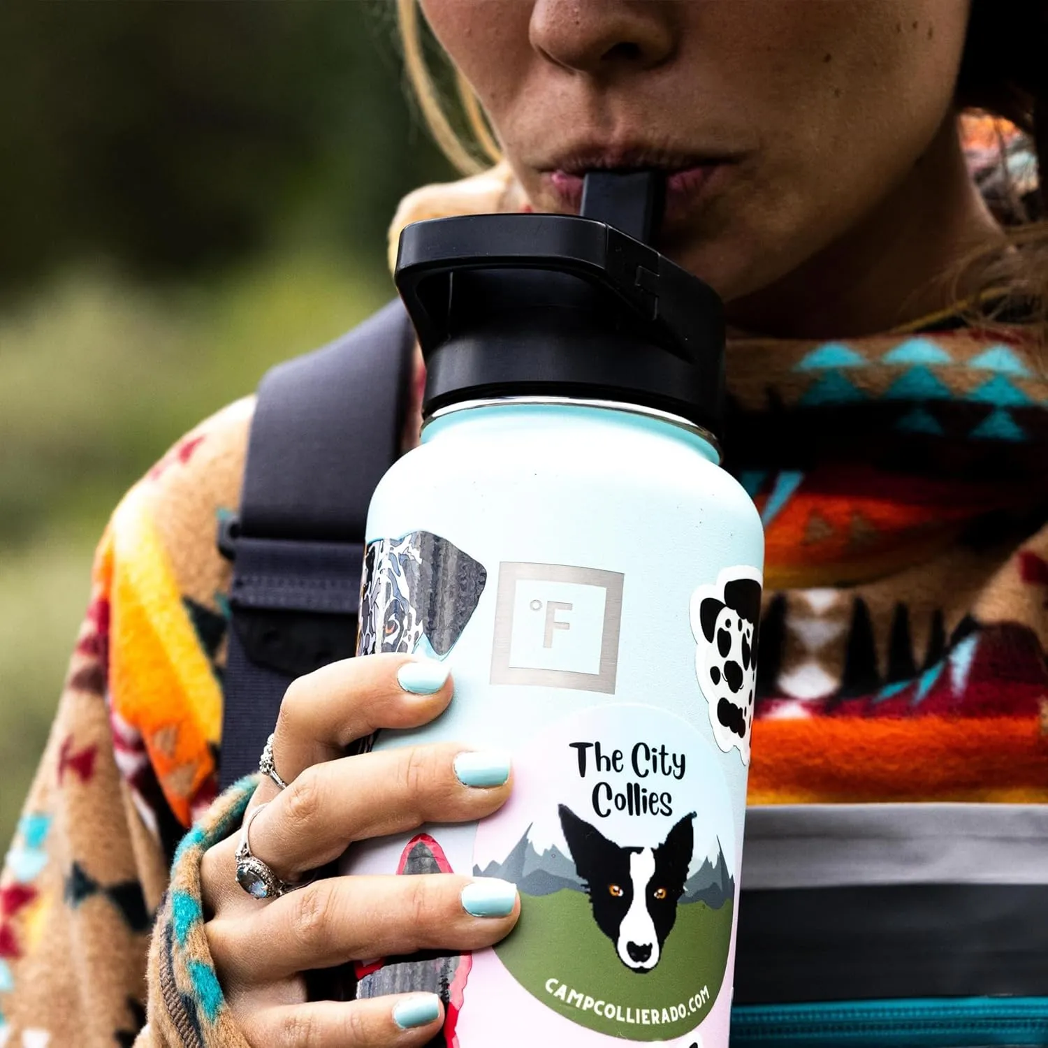 IRON FLASK Camping & Hiking Hydration Flask with 3 Lids - Stainless Steel, Double Walled & Vacuum Insulated Water Bottle - Leak Proof & BPA Free (Dark Rainbow, Spout - 32 oz)