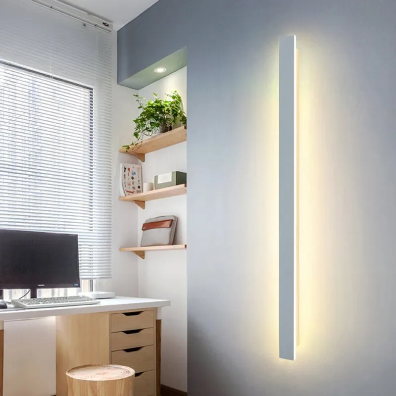 Led Modern Long Wall Lamp Indoor Wall Light Surface Mounted  Living Room Sofa Background Wall Sconce Nordic Decor Lamps For Home