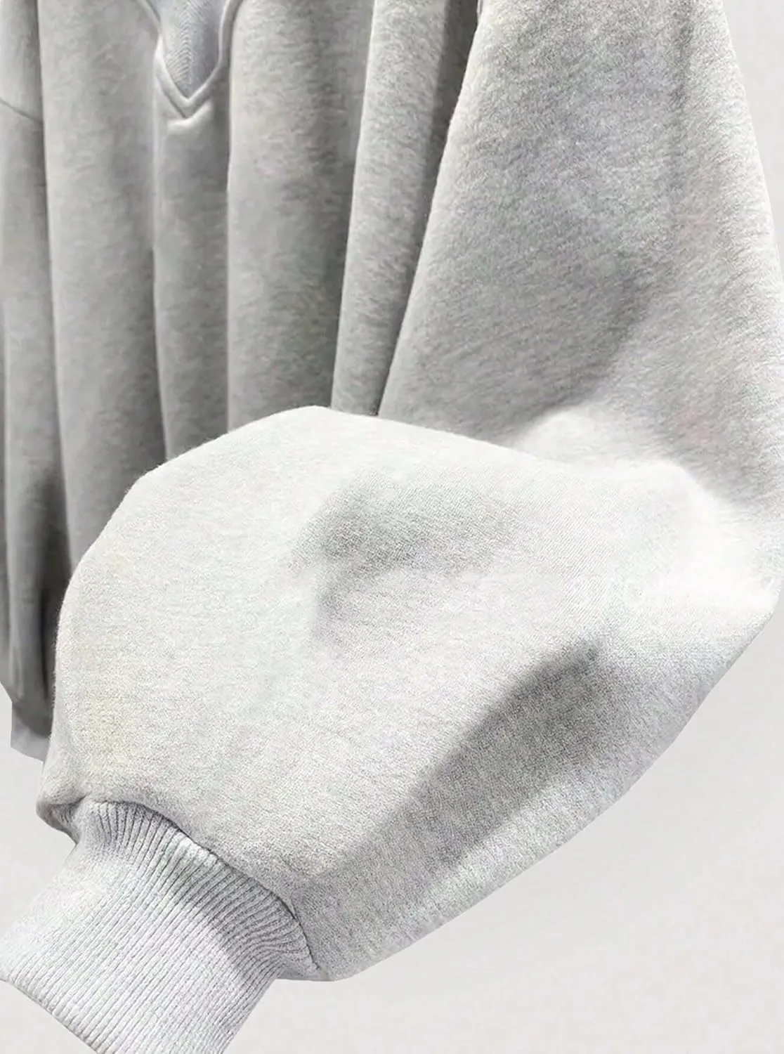 LovelyWholesale Women Oversized V Neck Sweatshirt Long Sleeve Shirts Drop Shoulder Tops