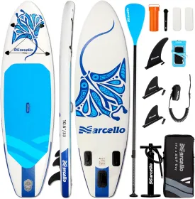 Marcello Paddle Board, Ultra-Light 106 x 33 x 6 Inflatable Paddle Board with Backpack, Pump, Non Slip Mat, Phone Case and Repair Kit for Youth Adults