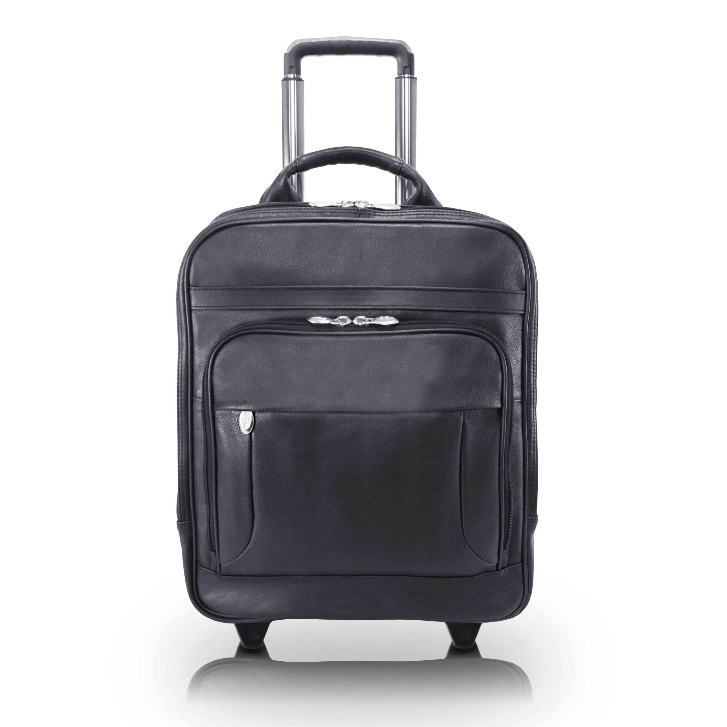 McKlein WICKER PARK 17" Leather Patented Detachable -Wheeled Three-Way Laptop Backpack Briefcase