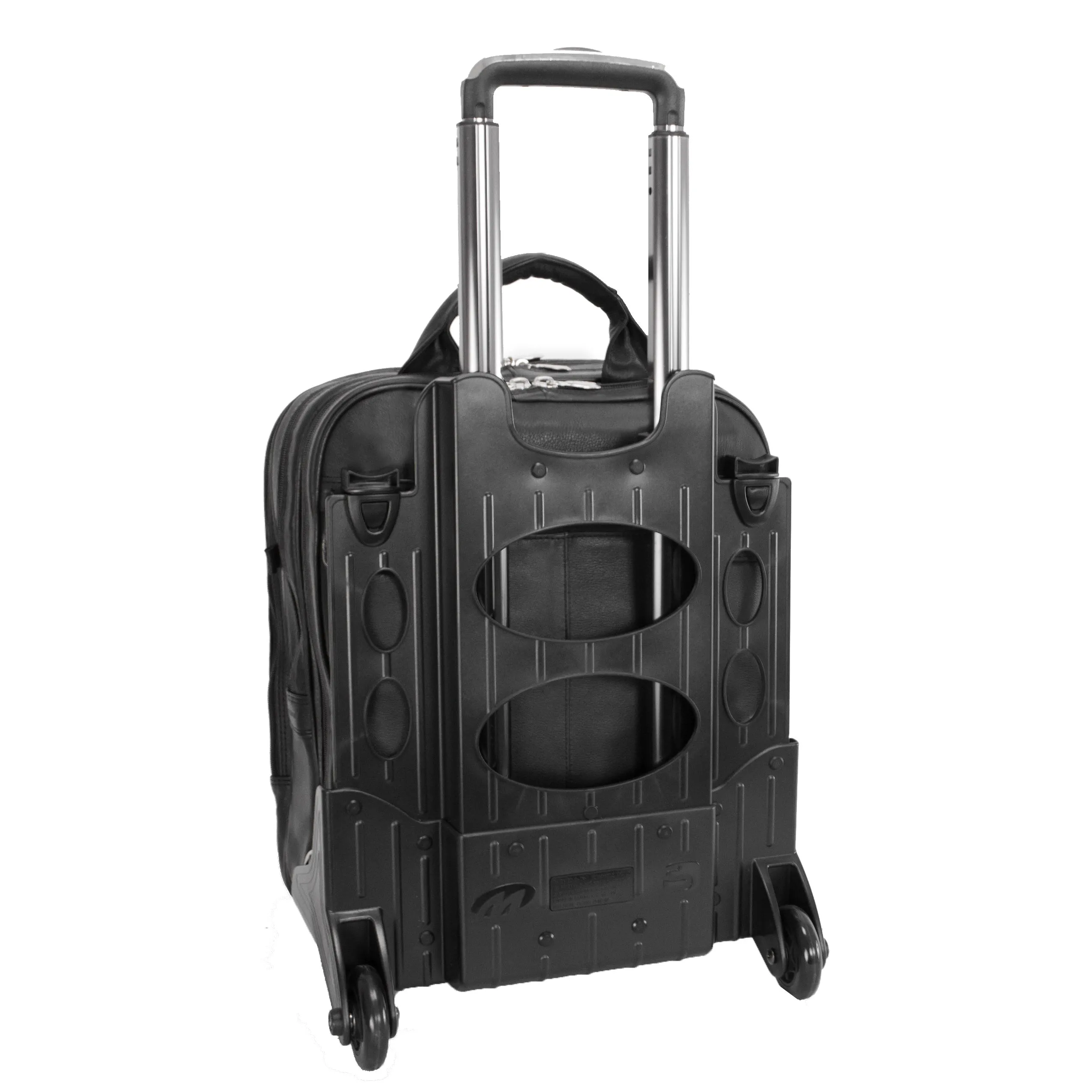 McKlein WICKER PARK 17" Leather Patented Detachable -Wheeled Three-Way Laptop Backpack Briefcase
