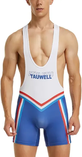 Men's Active Athletic Bodysuit Supporters Wrestling Singlet Jumpsuit Boxer Leotard Shapewear