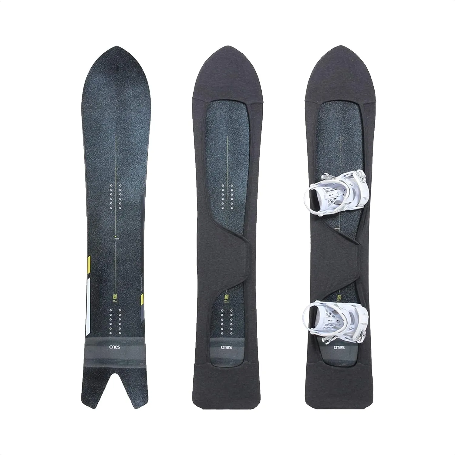 MONS Powder Snowboard Setback Stance Protection Soft Sleeve Cover with Binding On for packing in board bag Scratch-Resistant