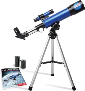 NASA Lunar Telescope for Kids  90x Magnification, Includes Two Eyepieces, Tabletop Tripod, and Finder Scope- Kids Telescope for Astronomy Beginners, Space Toys, NASA Gifts (Amazon Exclusive)