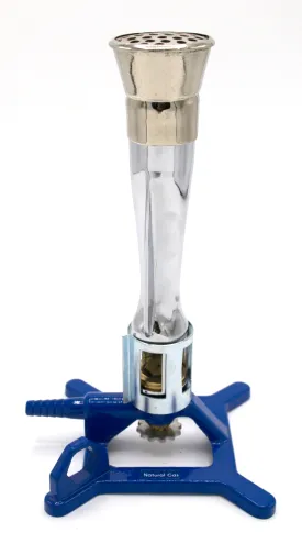 Natural Gas Meker Bunsen Burner, StabiliBase Anti-Tip Design with Handle, NG - Very High Temperature (1780°C) BTU Range - 935 to 1180 - Eisco Labs