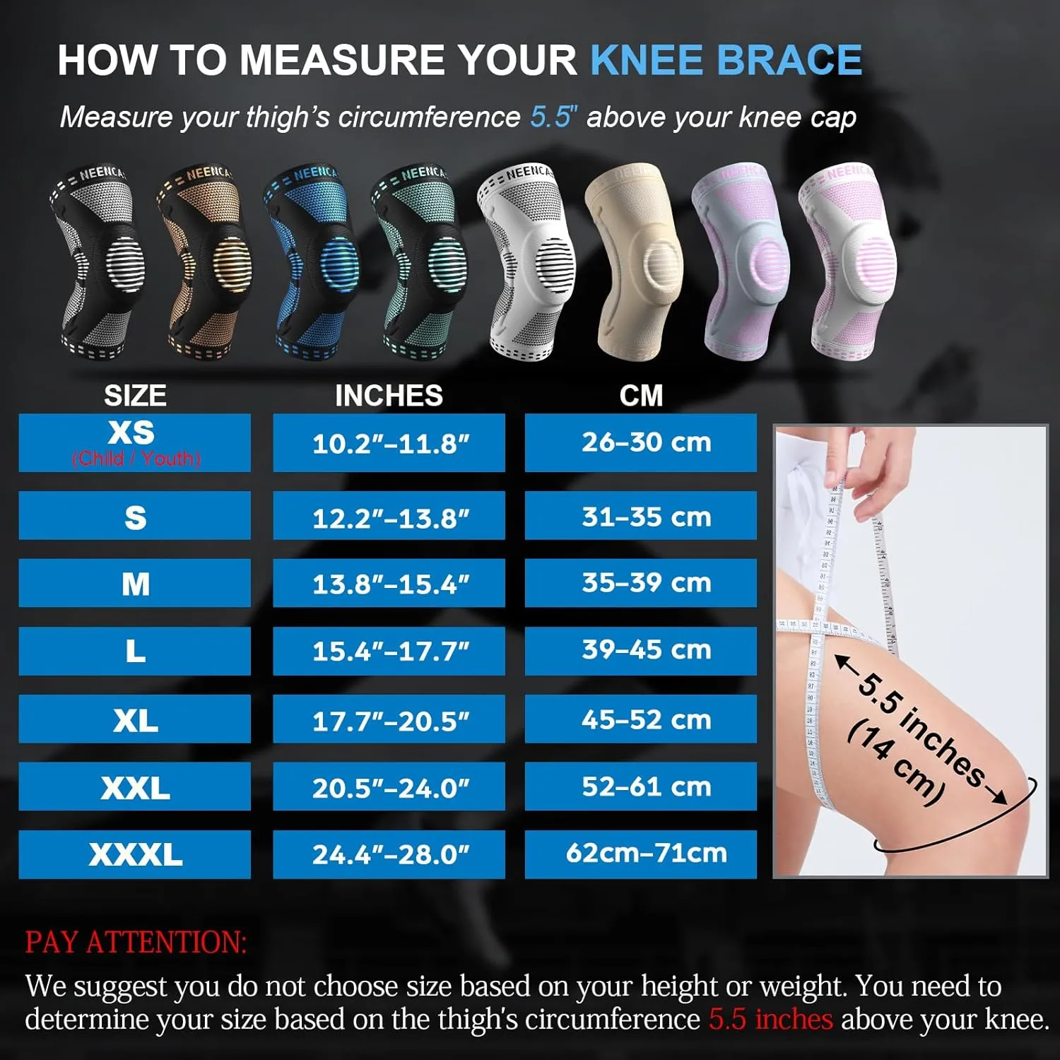 NEENCA Professional Knee Brace for Pain Relief, Medical Knee Support with Patella Pad & Side Stabilizers, Compression Knee Sleeve for Meniscus Tear, ACL, Joint Pain, Runner, Workout - FSA/HSA Eligible