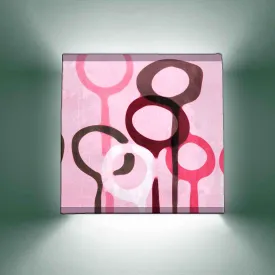 Pink Square Wall Lamp  -  Water Rings
