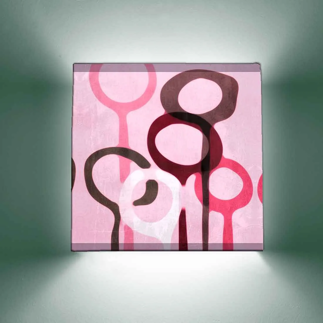 Pink Square Wall Lamp  -  Water Rings