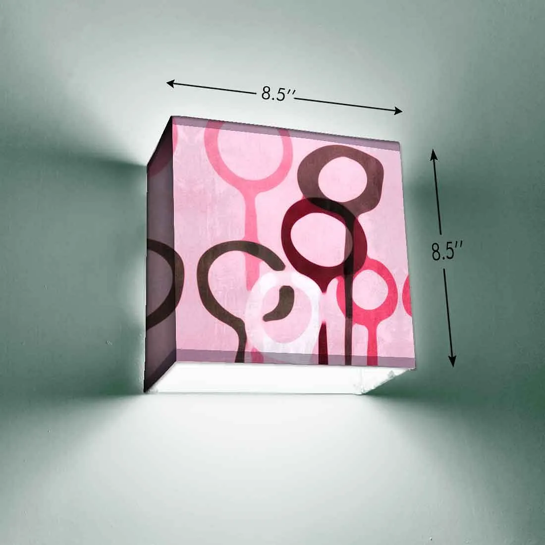 Pink Square Wall Lamp  -  Water Rings