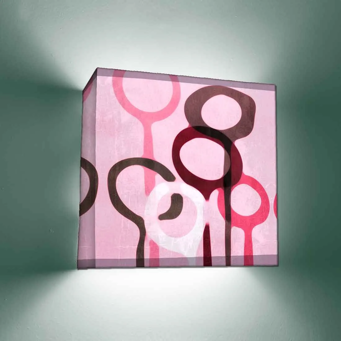 Pink Square Wall Lamp  -  Water Rings