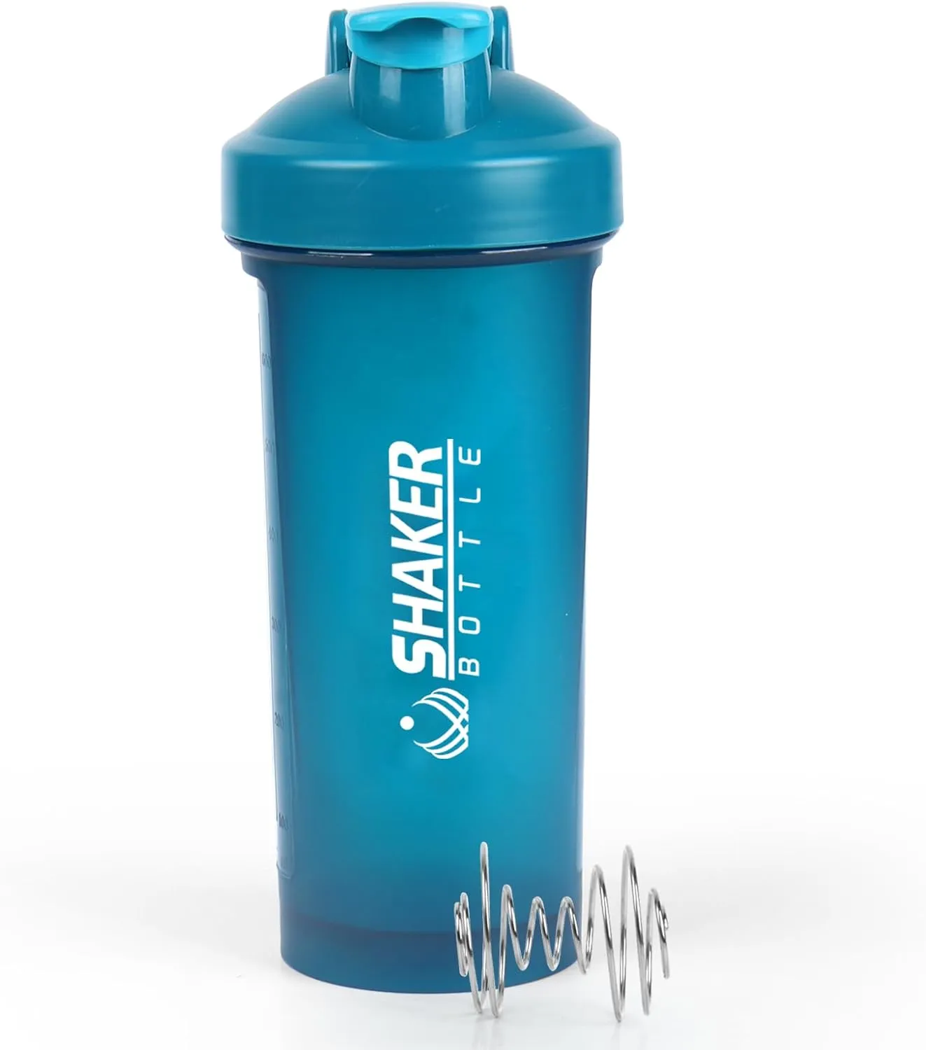 Protein Shaker Bottle 24oz- Leak- Proof GYM Shaker Cup with Handle and Mixing Ball Effortlessly Blend Drinks, Stay Hydrated During Workouts - BPA Free (BLUE)