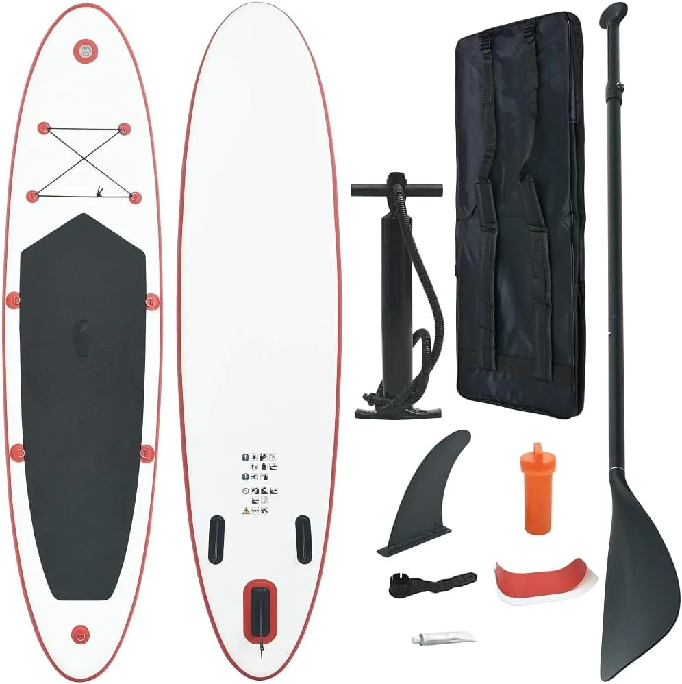 Stand Up Paddle Board Set SUP Surfboard Inflatable Red and White 11.7kg/25.74ib Paddleboards