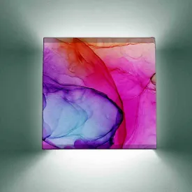 Stylish Square Wall Lamp - Pink Watercolor
