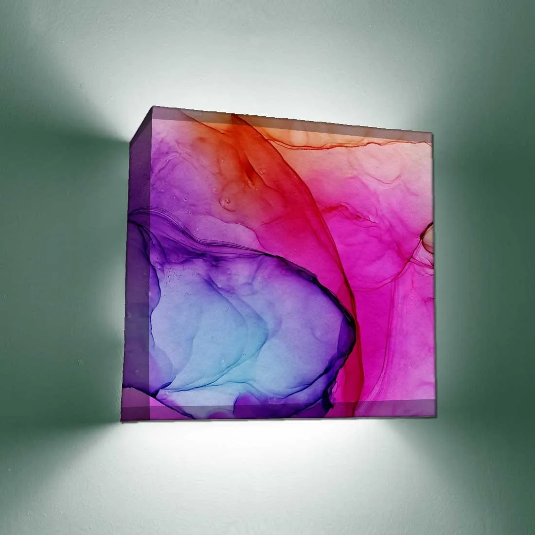 Stylish Square Wall Lamp - Pink Watercolor