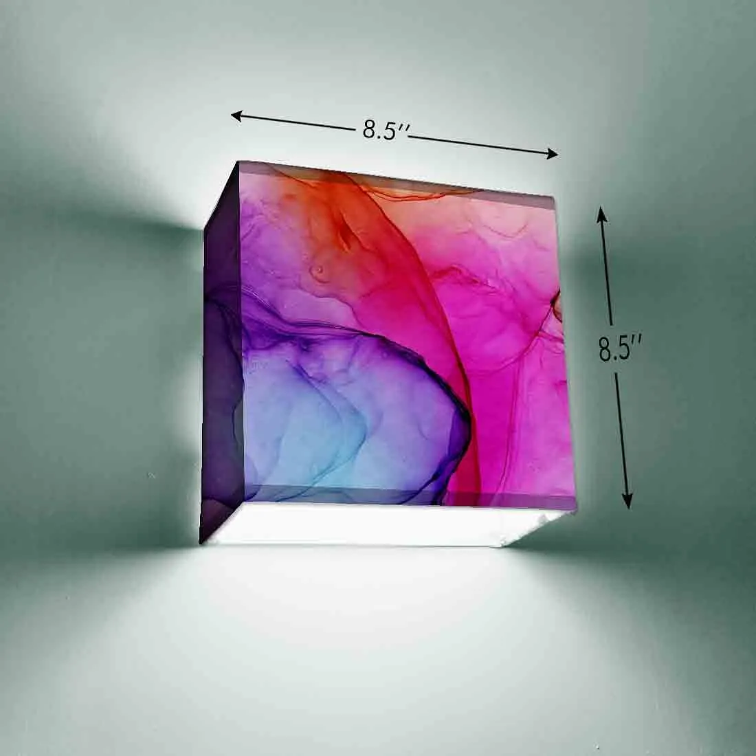 Stylish Square Wall Lamp - Pink Watercolor