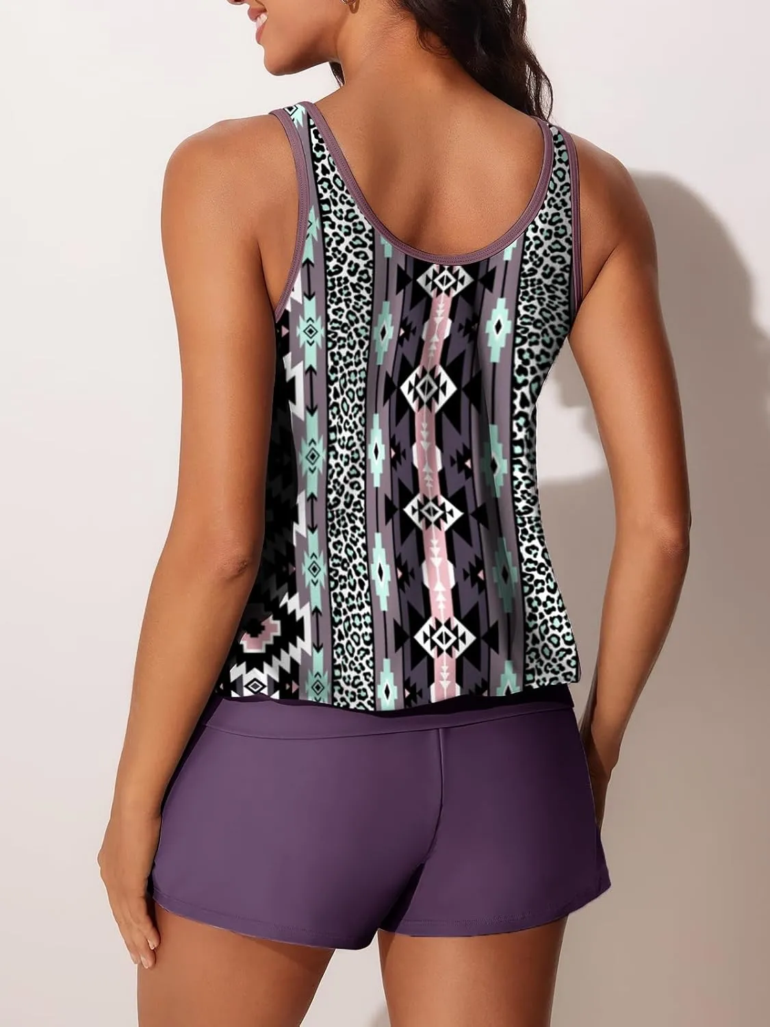 Summer Mae Blouson Women's Tankini Swimsuits Tummy Control Modest 2025 Two Piece with Sporty Pockets Bathing Suits