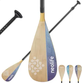 SUP Paddleboard Paddle with Carbon Fiber Shaft and PP Blade, Floating Adjustable Stand Up Paddle Board Paddle, 170-210 cm/68-84 Inches, Bamboo Pattern Series