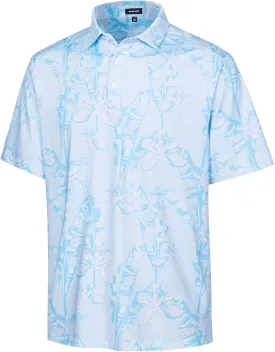 SURF CUZ Golf Shirt Moisture Wicking for Men Dry Fit Polo Shirts Short Sleeve Print Performance 4-Way Stretch