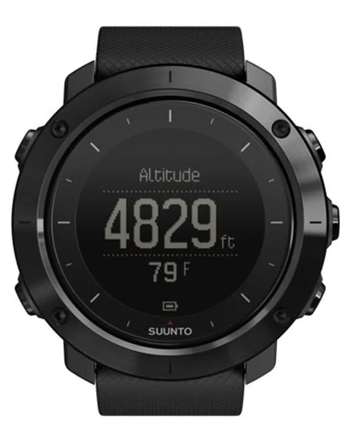 Suunto Traverse Sapphire Black Outdoor Mens Watch - Black Silicone Band