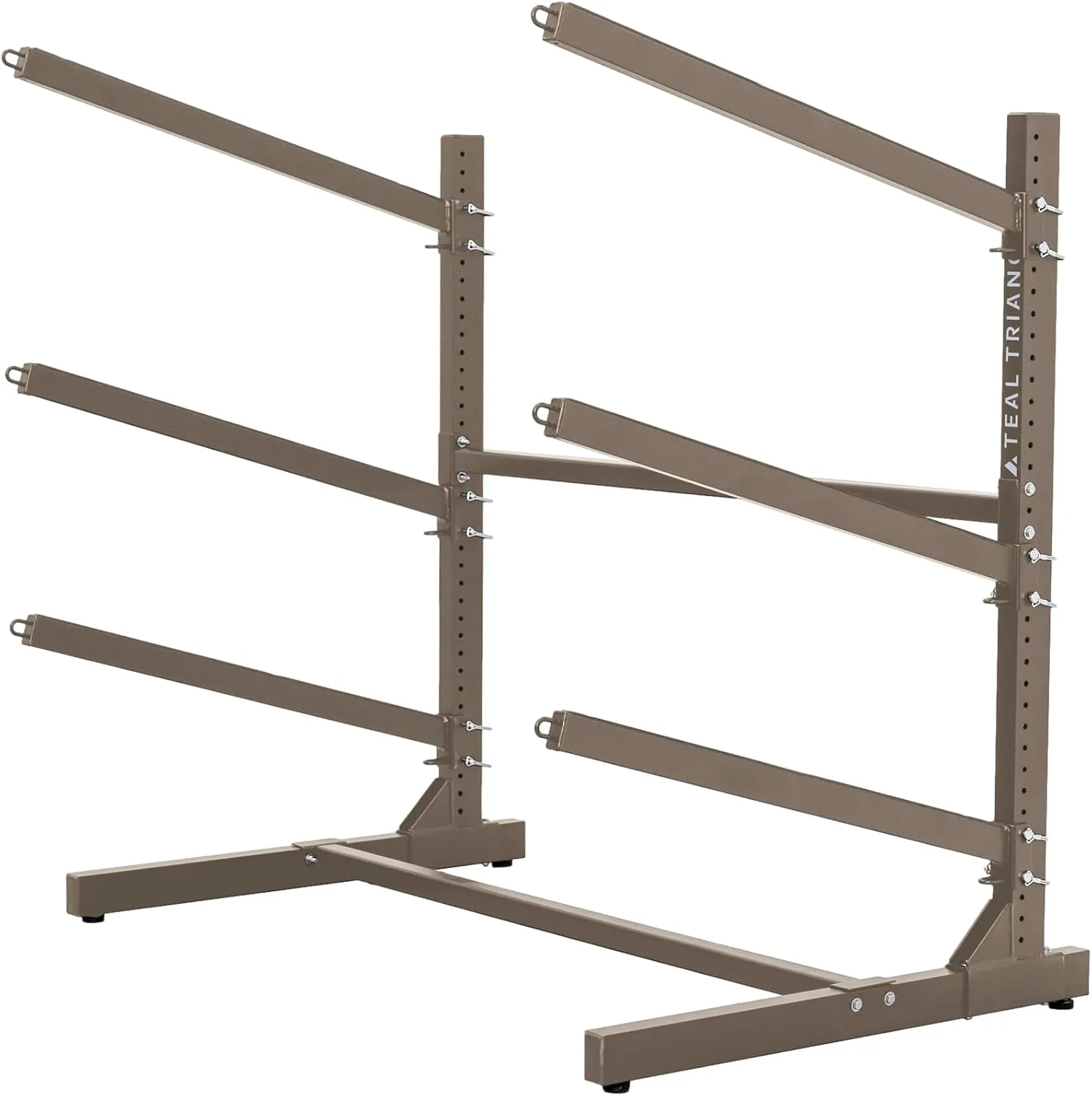 Teal Triangle Freestanding Kayak Storage Rack - Storage Rack for 3 Kayaks or Canoes - Premium Kayak Stand for Outdoor and Indoor - Adjustable Kayak Holder and Canoe Storage Stand