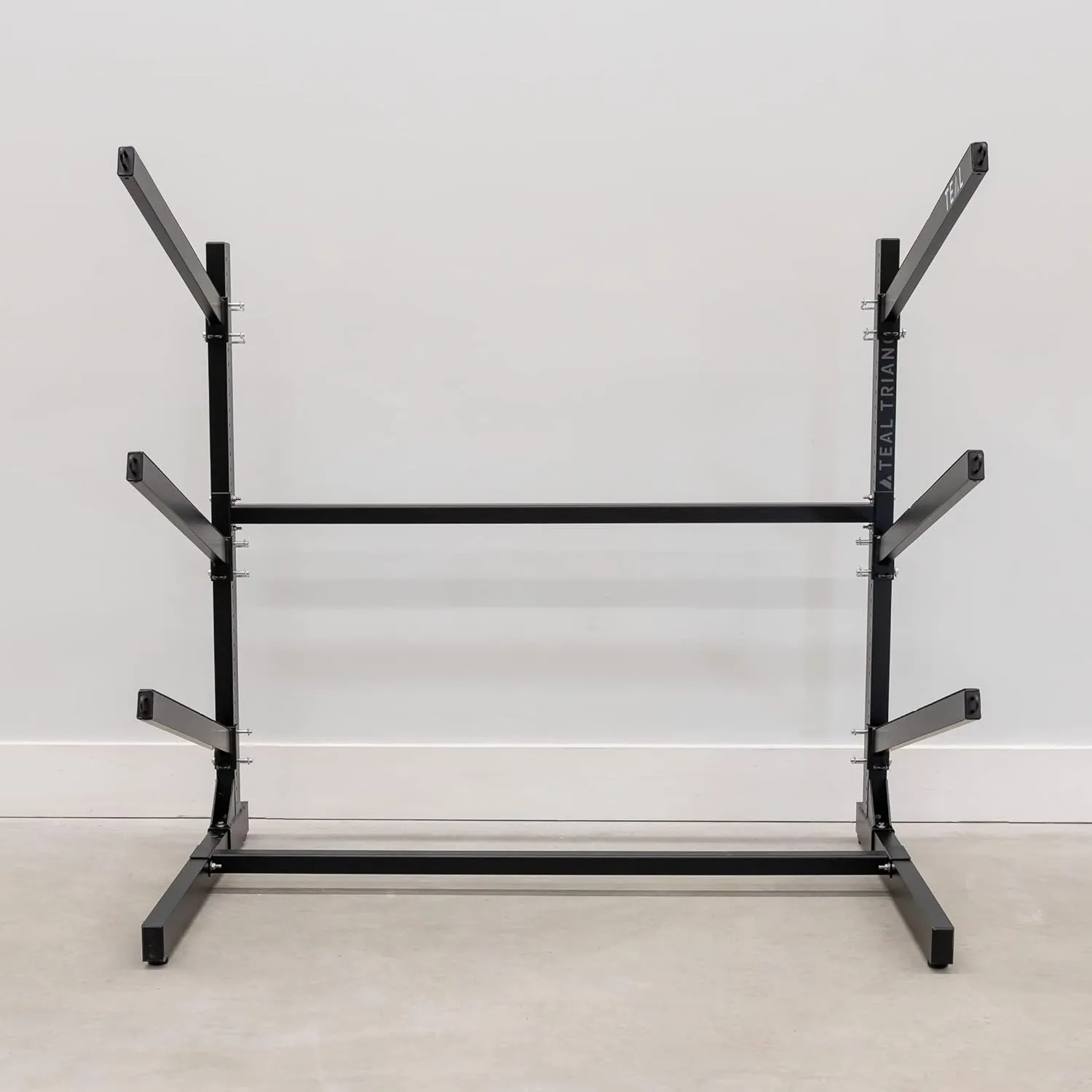 Teal Triangle Freestanding Kayak Storage Rack -Storage Rack for 3 Kayaks or Canoes - Premium Kayak Stand for Outdoor and Indoor - Heavy Duty Kayak Holder - Adjustable Kayak Storage Stand