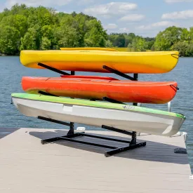 Teal Triangle Freestanding Kayak Storage Rack -Storage Rack for 3 Kayaks or Canoes - Premium Kayak Stand for Outdoor and Indoor - Heavy Duty Kayak Holder - Adjustable Kayak Storage Stand