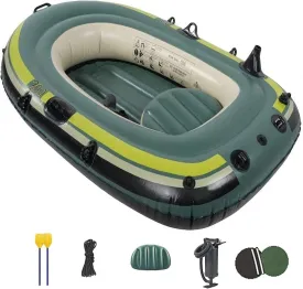 TEmkin 2-Person Inflatable Kayak, Inflatable Pump Rope Paddle Raft Inflatable Kayak, Portable Fishing Boat