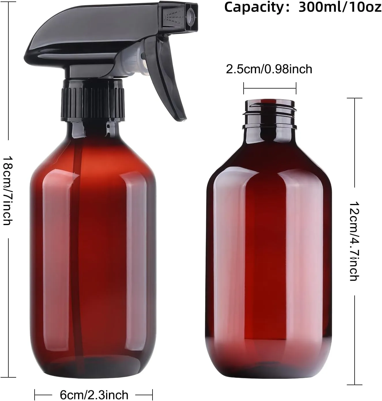 Teyssor Spray Bottles Water Spray Bottle for Plant - BPA Free - 10 oz/300 ml Plastic Refillable Containers Fine Mist Small Spray Bottle with Adjustable Nozzle for Hair, Cooking, Cleaning