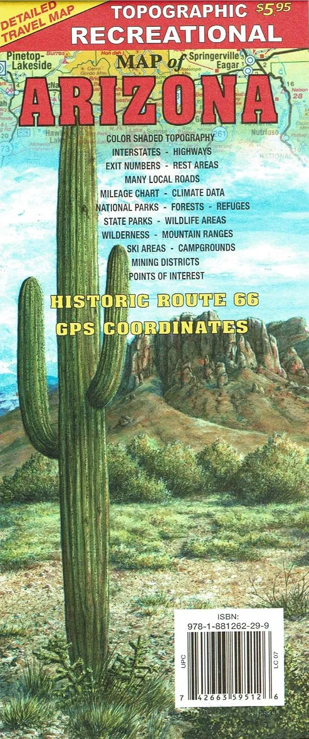 Topographic Recreational map of Arizona Map  November 15, 2018